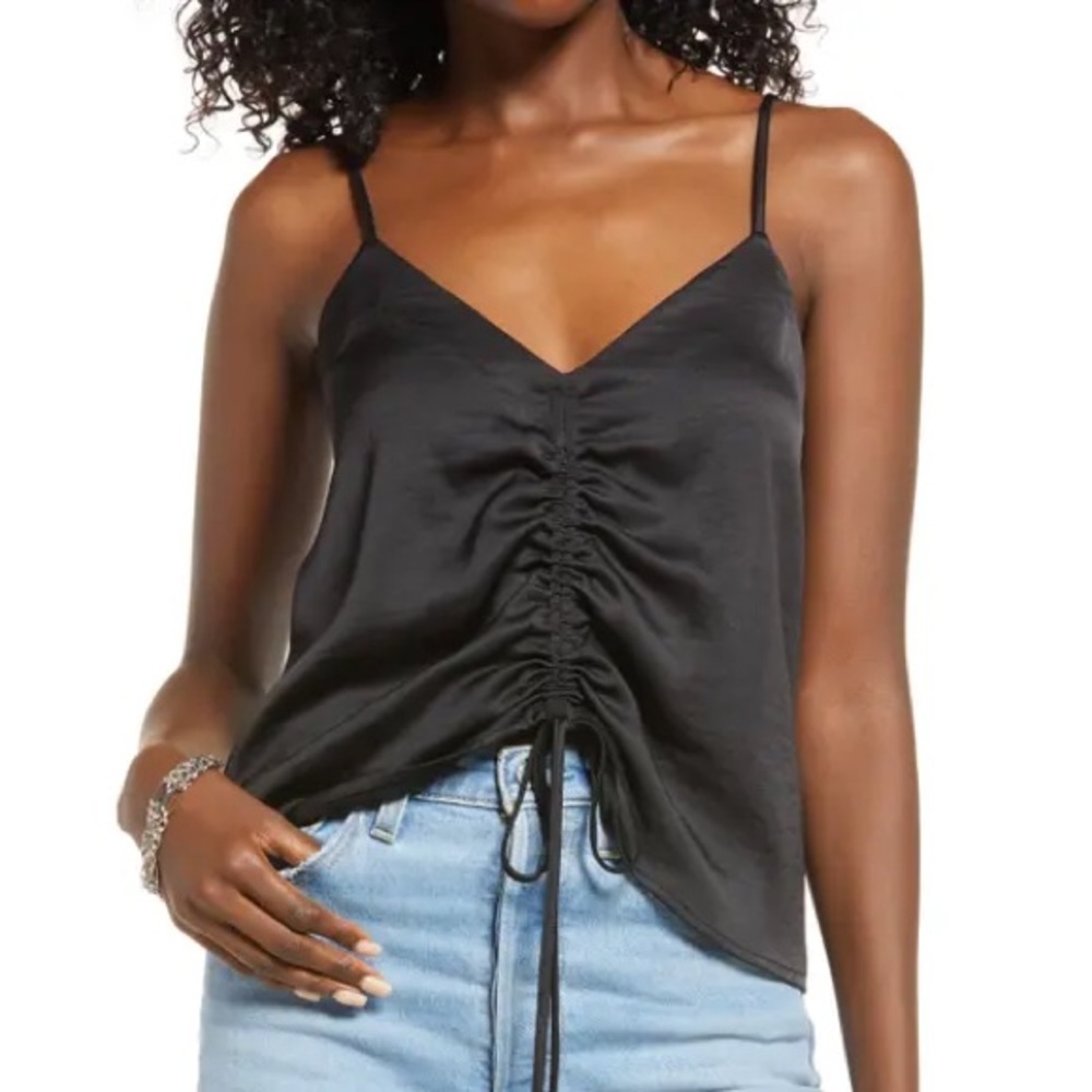 Open Edit tie front sleeveless blouse